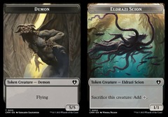 Demon (0015) // Eldrazi Scion (0002) Double-Sided Token - Foil